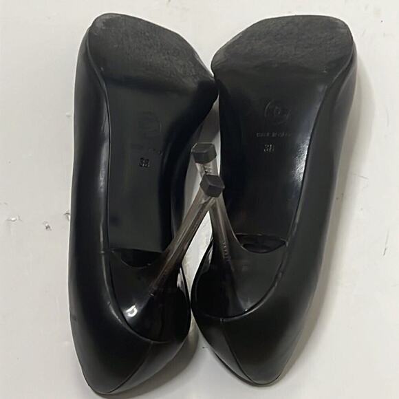 CHANEL OPEN TOE LEATHER PUMPS SIZE 38 - Picture 8 of 10